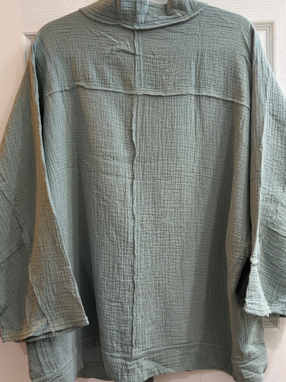 New Promesa 100% Cotton Gauze Open Front Kimono Cardigan Cardi Relaxed Medium - Picture 2 of 7